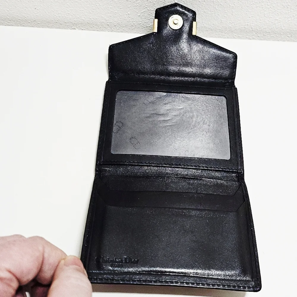 Christian Dior Leather Card Case Black Card Holder